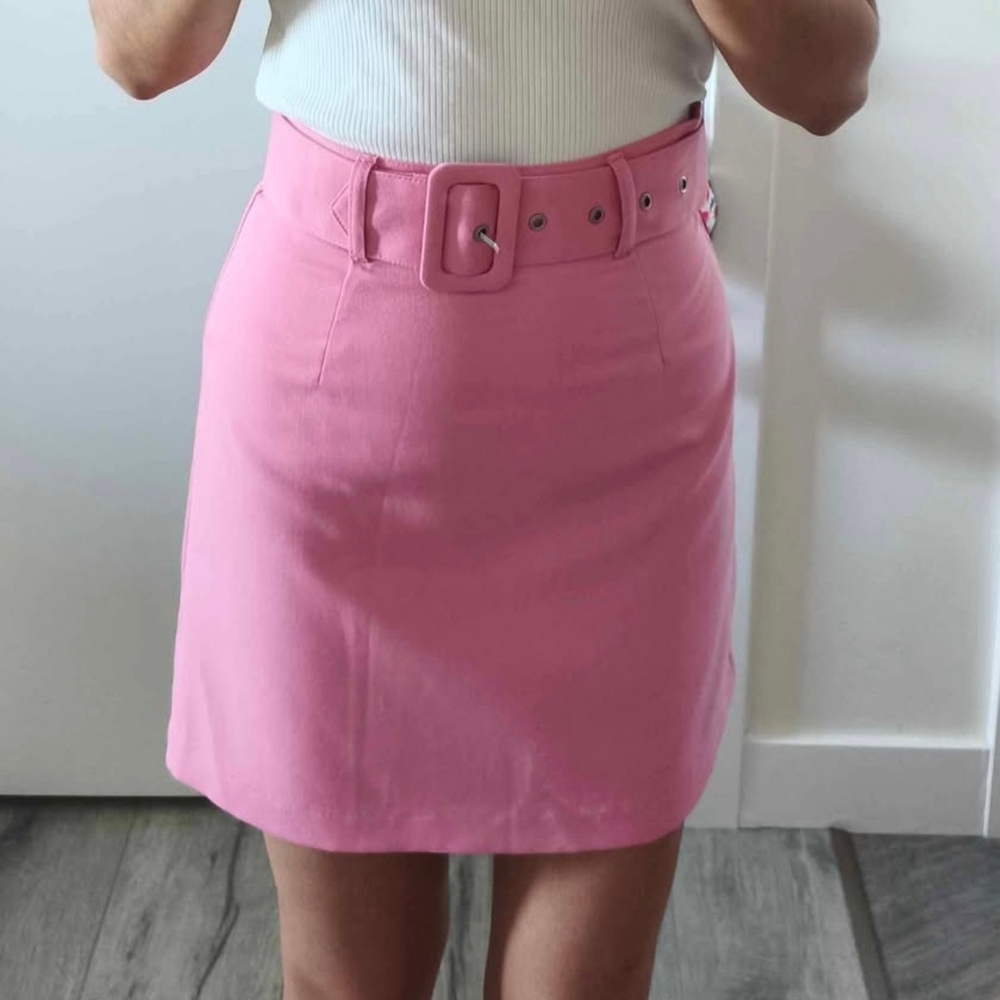 Pink Belted Women's Skirt